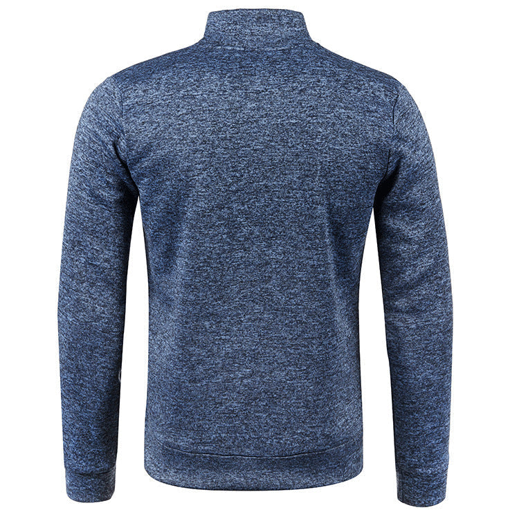 Men's Lightweight Zip-Up Jacket with Long Sleeves and Stand Collar