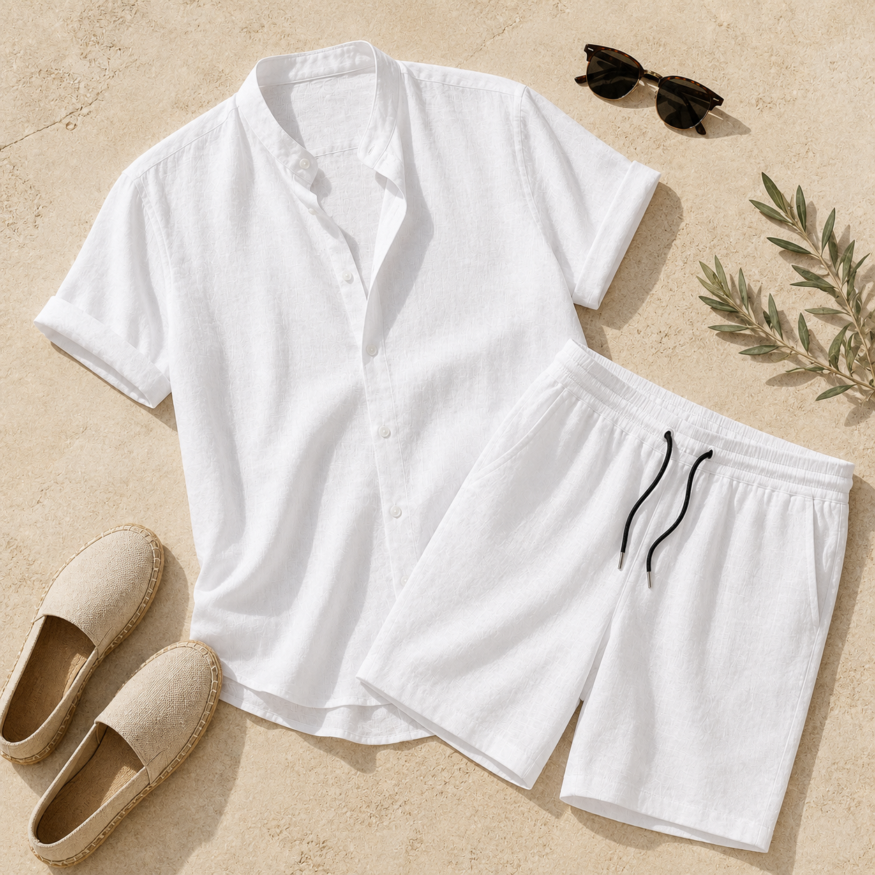 Men’s Riviera White Two-Piece Set