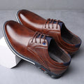 Men's Lace-Up Loafers with Cushioned Sole and Stitch Panel Detail
