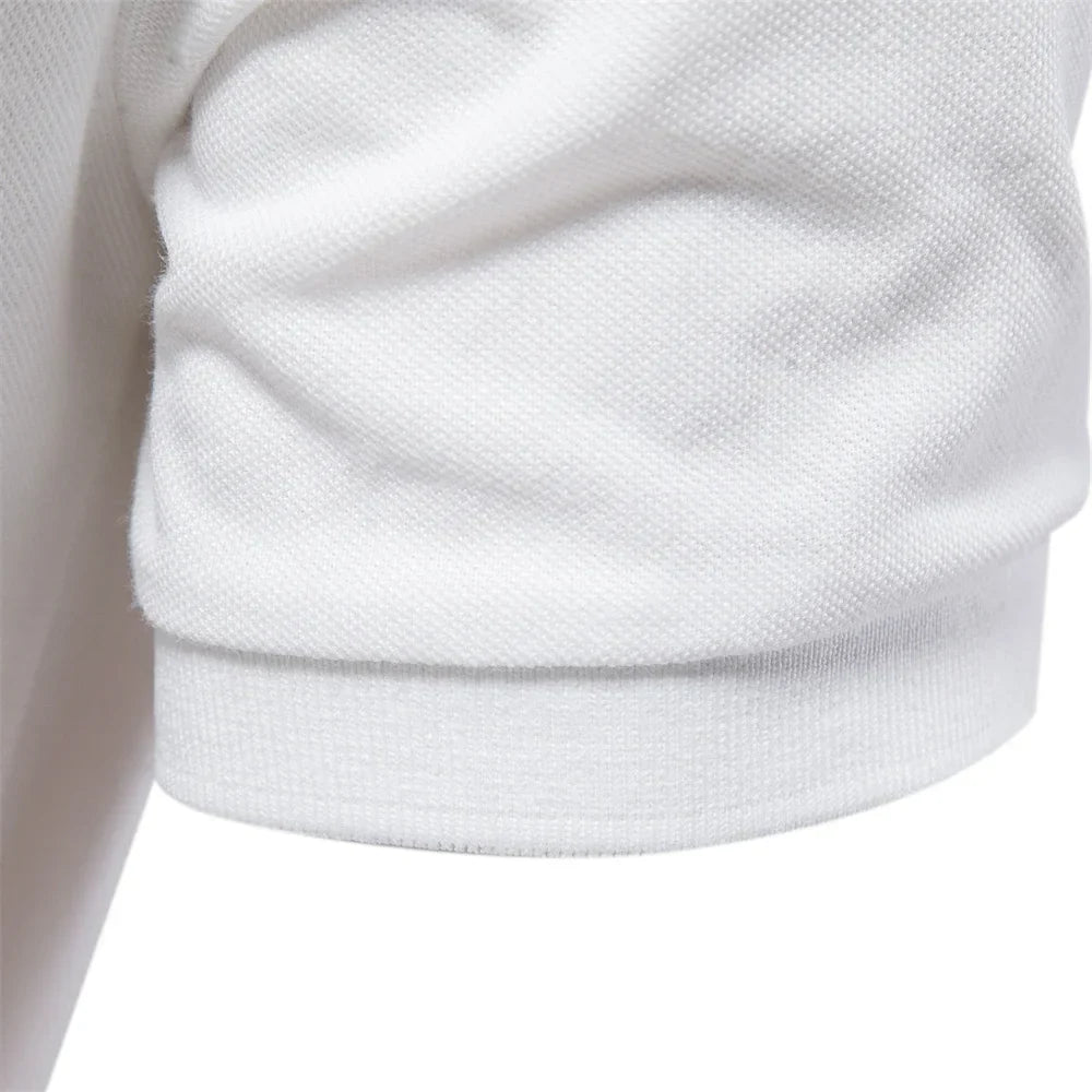 Men's Short-Sleeve Polo Shirt with Chest Logo and Button Placket