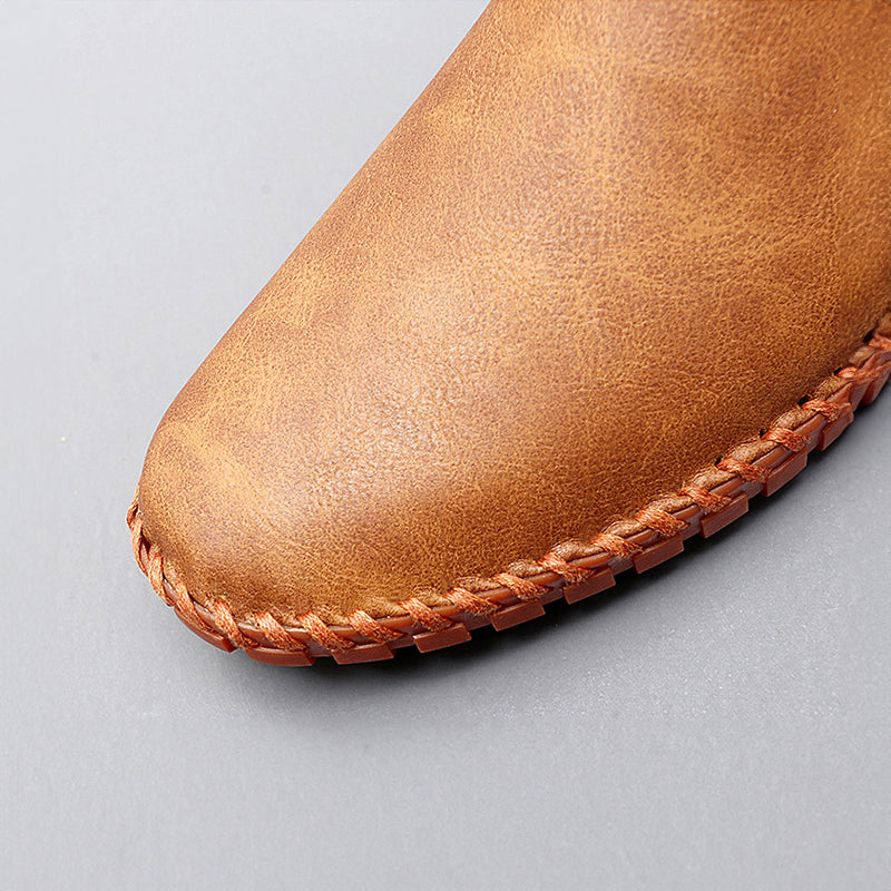 Men's Slip-On Casual Shoes with Stitch Detailing and Flexible Sole