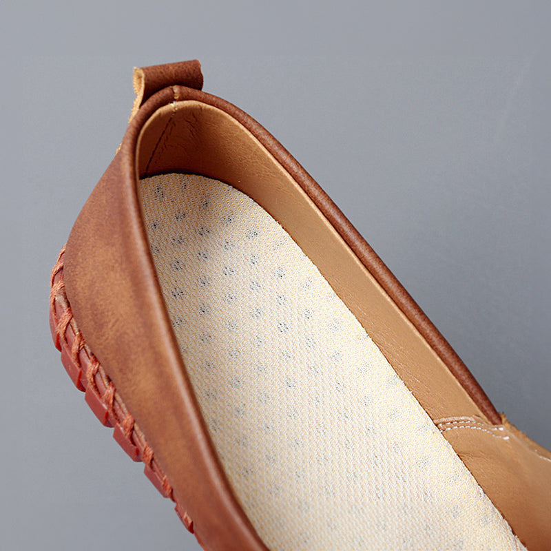 Men's Slip-On Casual Shoes with Stitch Detailing and Flexible Sole